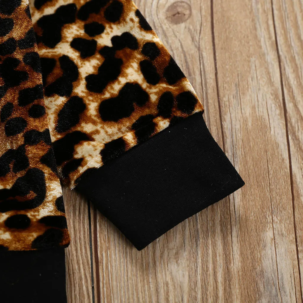 

2pcs Baby Clothes 2019 FASHION Toddler Infant Baby Girls Leopard Print Tops T-shirt Pants Outfits Set L1201