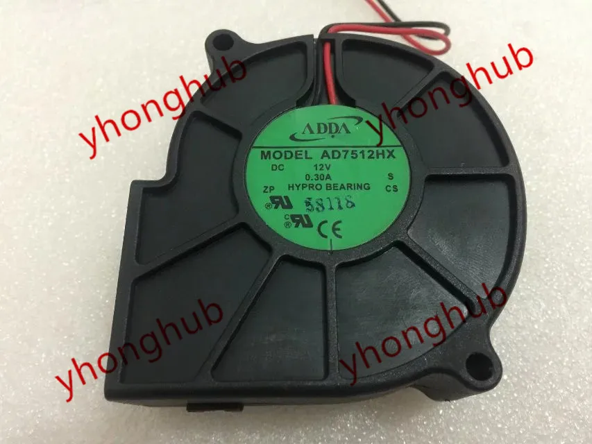 2-проводной Вентилятор охлаждения сервера ADDA AD7512HX DC 12 В 0,30 А