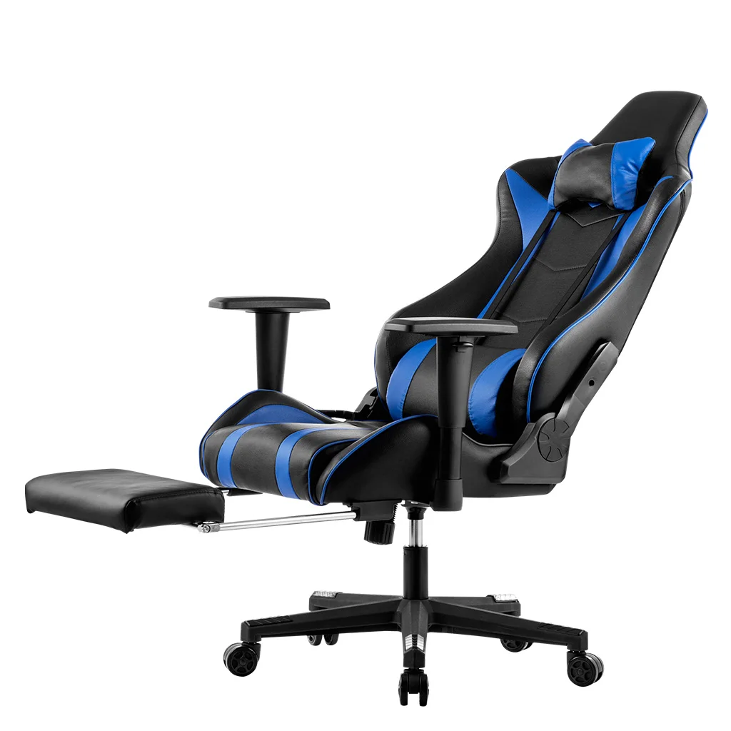 LANGRIA exective компьютерное игровое кресло с высокой спинкой из искусственной кожи с подставкой для ног, регулируемые подушки для поясницы и шейки шеи для офиса