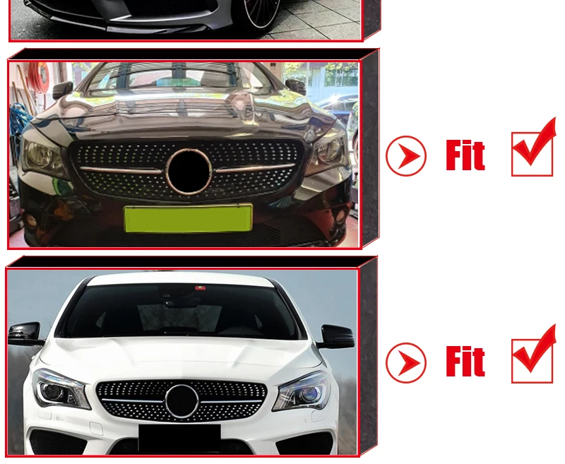 Cla W117 бриллианты решетка гриль ABS серебро для merceesmb CLA180 200 250 45amg вид переднего бампера почек решетки без знака 14-18