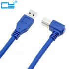 Кабель для принтера под прямым углом 90 градусов с разъемами USB 3,0 A Male на B Male, USB 0,3 Male на USB Type B Male, кабель 0,6 м1,8 м1 м3 м