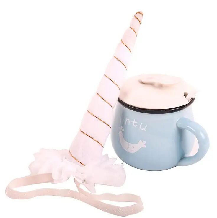 100 шт. бесплатная доставка эластичная повязка на голову в виде рога единорога