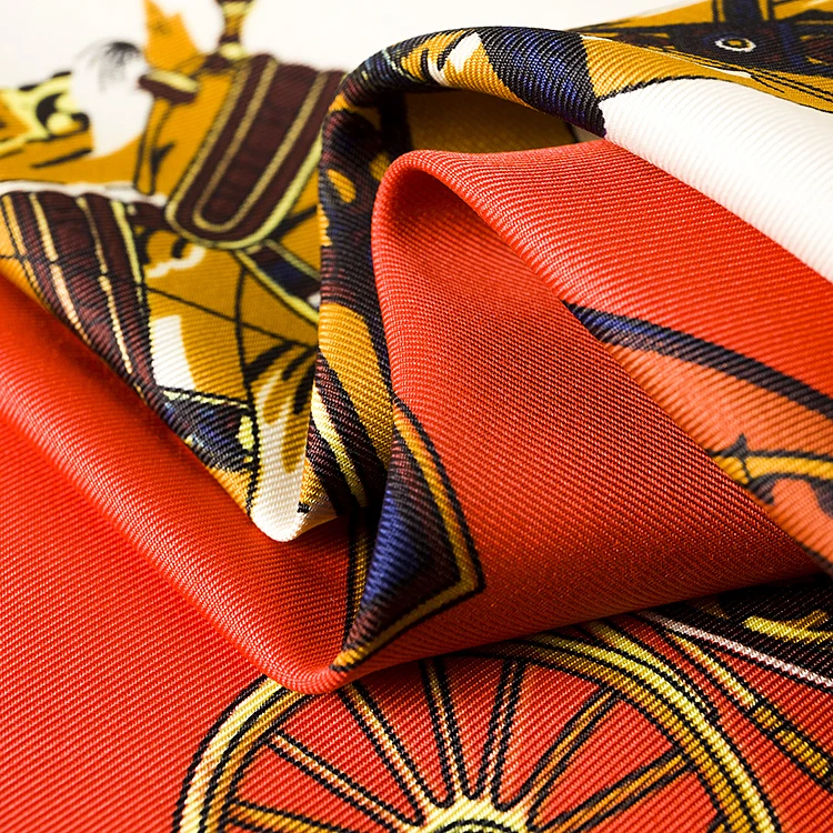 100 см * 100% твил Шелковый евро бренд лошадь и коляска женский квадратный шарф