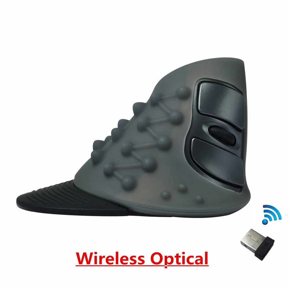 GrayWireless Optical Delux M618RP Проводная/беспроводная Вертикальная мышь 6 кнопок эргономичная оптическая мышь для правой руки с резиновой защитной оболочкой для ПК - Цвет: GrayWireless Optical