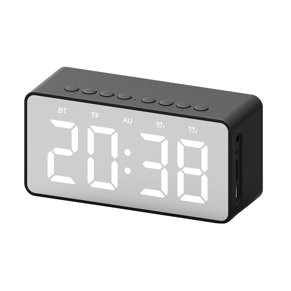 BT506 Wireless LED Display Mini Mirror Screen Alarm Clock Bluetooth Speaker Gift hot