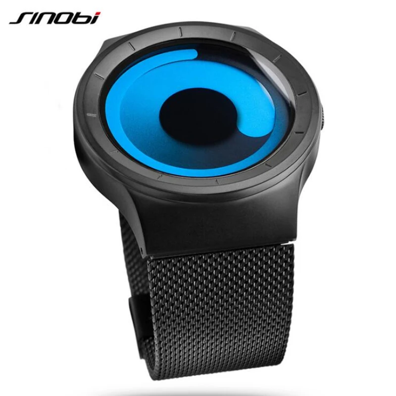 Часы SINOBI Мужские Водонепроницаемые из нержавеющей стали брендовые модные