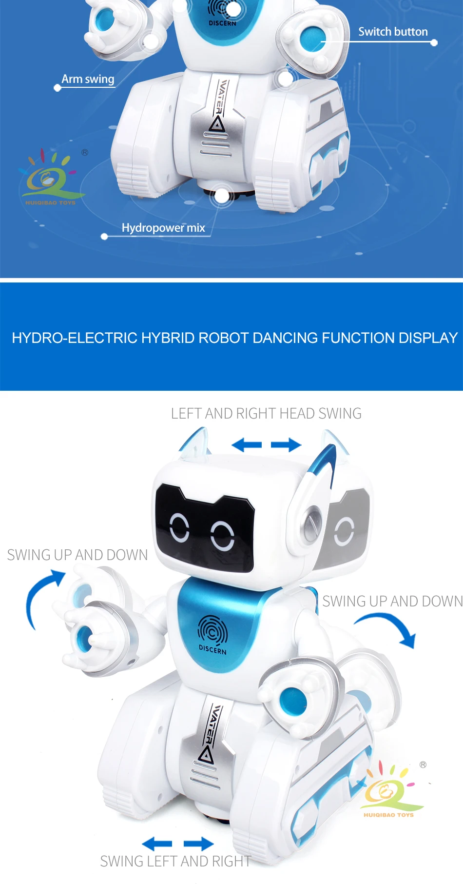 HUIQIBAO игрушки водное Вождение RC робот танец голоса электронная музыка интеллектуальный пульт дистанционного управления фигурка игрушка для детей