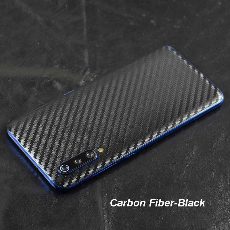 Carbon Fiber Black 3D углеродное волокно/кожа/3D Камуфляж/дерево шкуры Телефон задняя крышка наклейка для XIAOMI Play Mi9 MIX3 Mi8 Mi8 SE Mi8 Lite Redmi Note 7 - Цвет: Carbon Fiber Black
