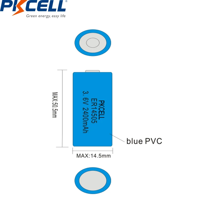 48 шт./лот PKCELL 3 6 V ER14505 14505 2400mah LiSCLO2 AA батарея литиевые батареи Улучшенный LR6 R6P для