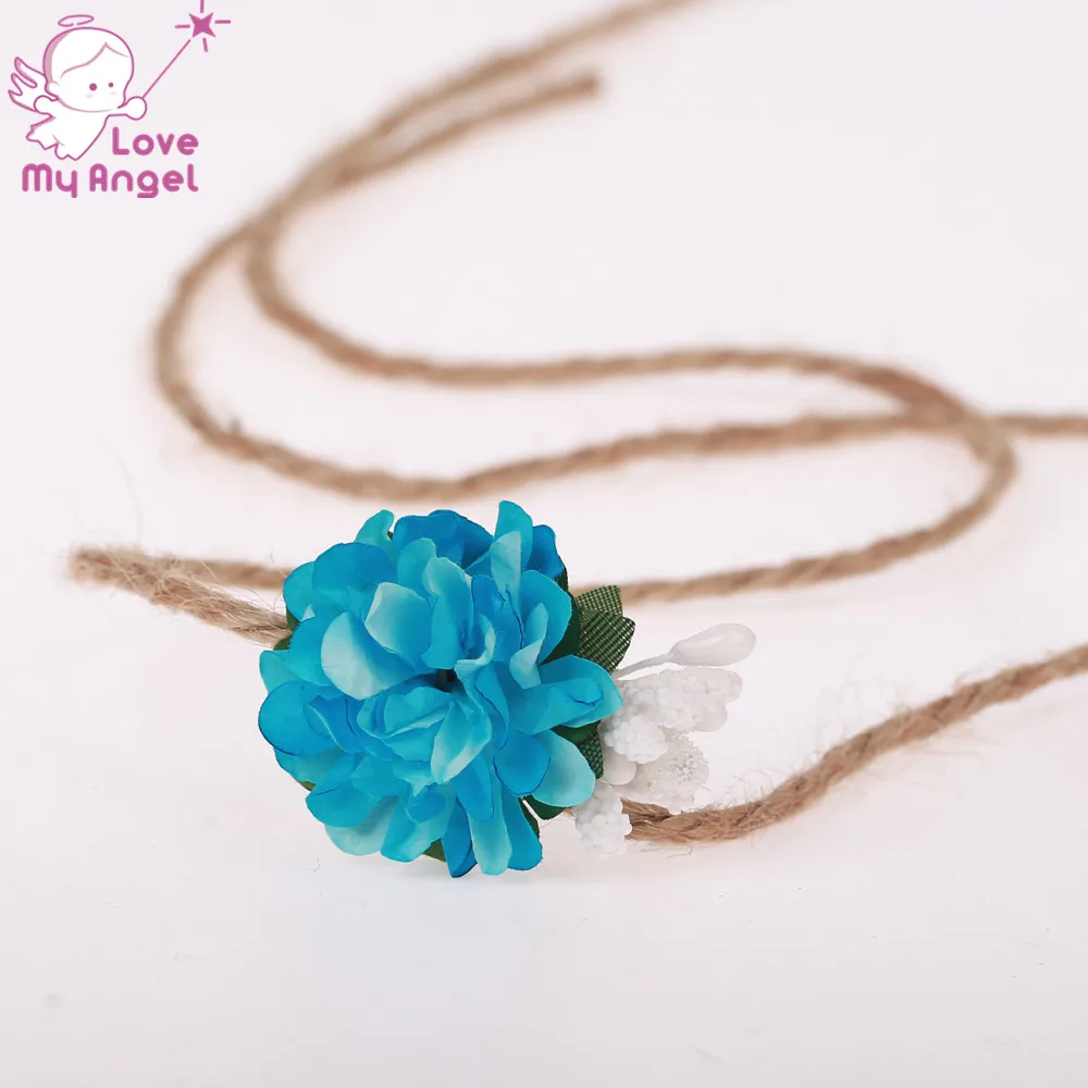 girl organic tieback paper flower headband photography props girls first birthday crown shower 480pcs/lot | Детская одежда и обувь