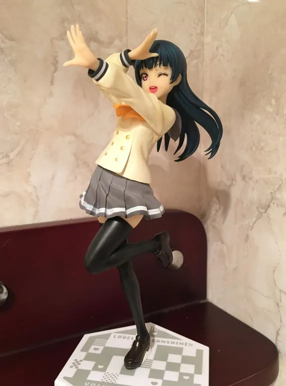 Фигурка японского аниме, 210 мм, LoveLive Sunshine Tsushima Yoshiko, фигурка Коллекционная модель, игрушки для мальчиков