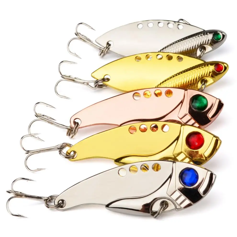 

5pcs/lot VIB Fishing Lures 5cm 11g Sinking Metal Hard Bait Fishing Tackle with 6# Hook