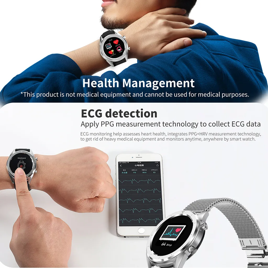Beautyss мужские Смарт-часы IP67 водонепроницаемые часы для мужчин t ECG монитор