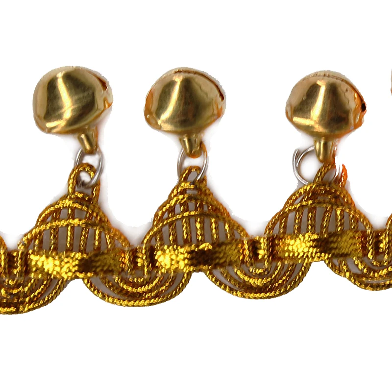 5 ярдов Золотой металлический Плетеный колокольчик бахрома отделка