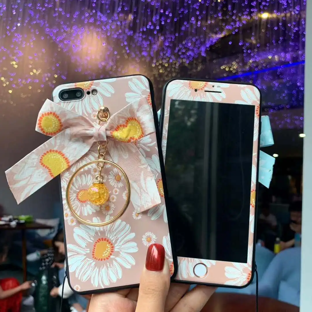 Для iPhone XS Max 3D чехол с цветком + пленка для экрана из закаленного стекла X XR 7 8 6s Plus
