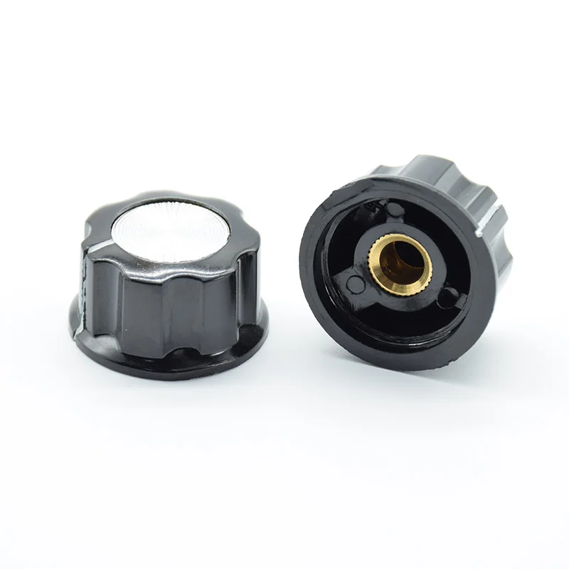 

Ручка потенциометра из черного алюминия, 5 шт., крышка, регулятор внутренней громкости, поворотный переключатель, отверстия 6 мм, 6,4 мм, доставка 6 мм