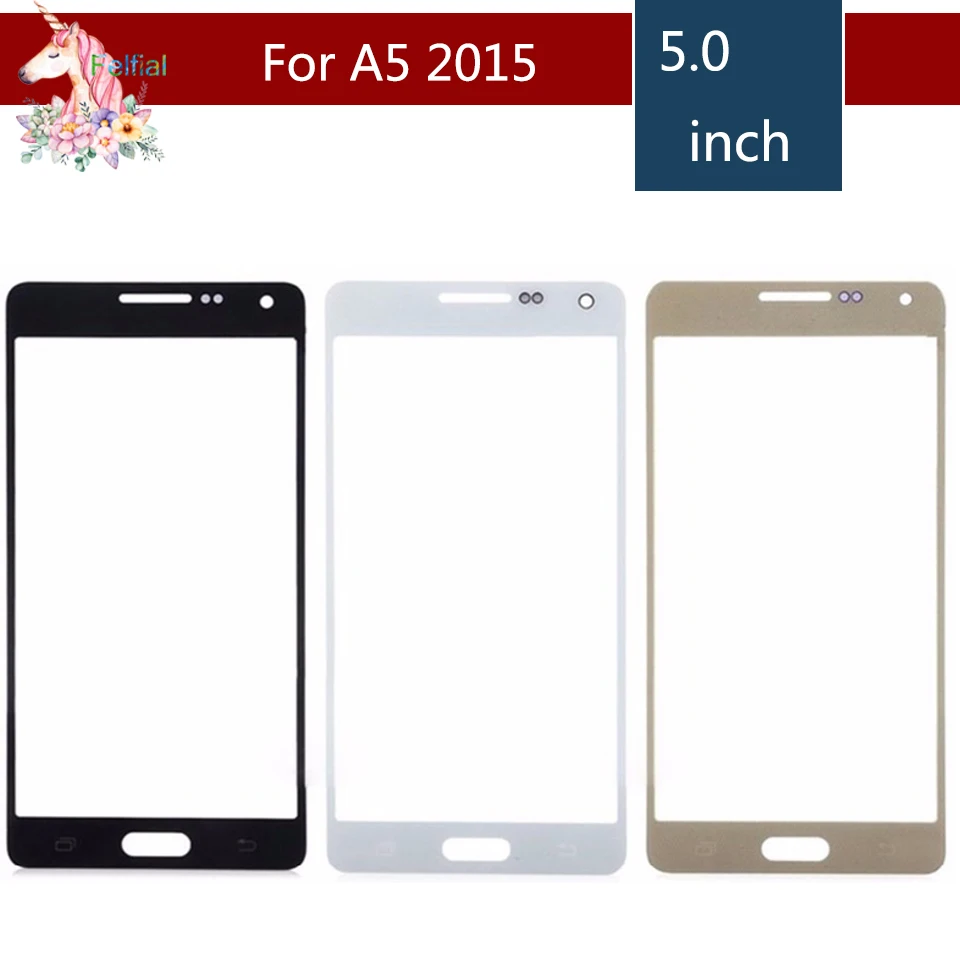 

10pcs/lot For Samsung Galaxy A5 2015 A5000 SM-A500F A500F A500H Front Outer Glass Lens Touch Screen Panel Replacement