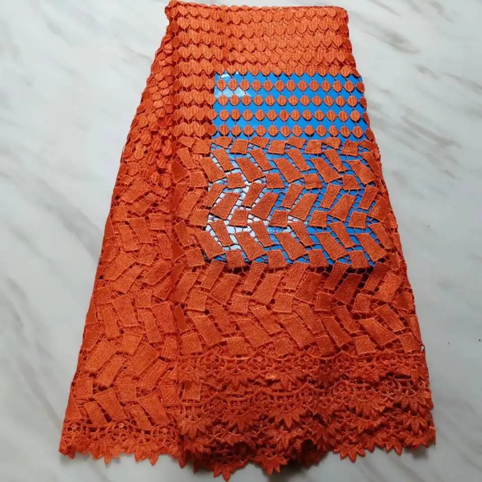 5 ярдов/шт. Популярная Королевская Синяя африканская Водорастворимая кружевная