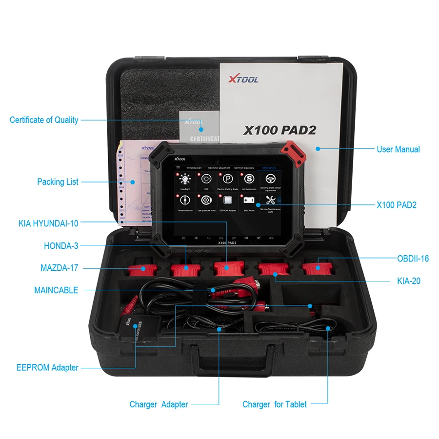 

High Quality XTOOL X100 PAD2 Auto Key Programmer With EPB EPS TPMS OBD2 Odometer X100 PAd 2 Pro Car Diagnostic Miles Change