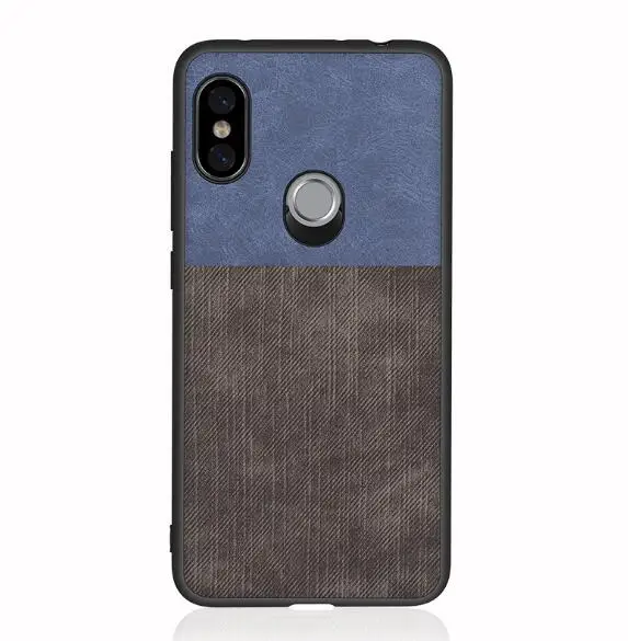 Blue and Black Чехол для Xiaomi Redmi Note 5, роскошный чехол из парусины из искусственной кожи+ Мягкий силиконовый чехол для телефона из ТПУ с краями для Xiaomi Redmi Note 5 Pro - Цвет: Blue and Black