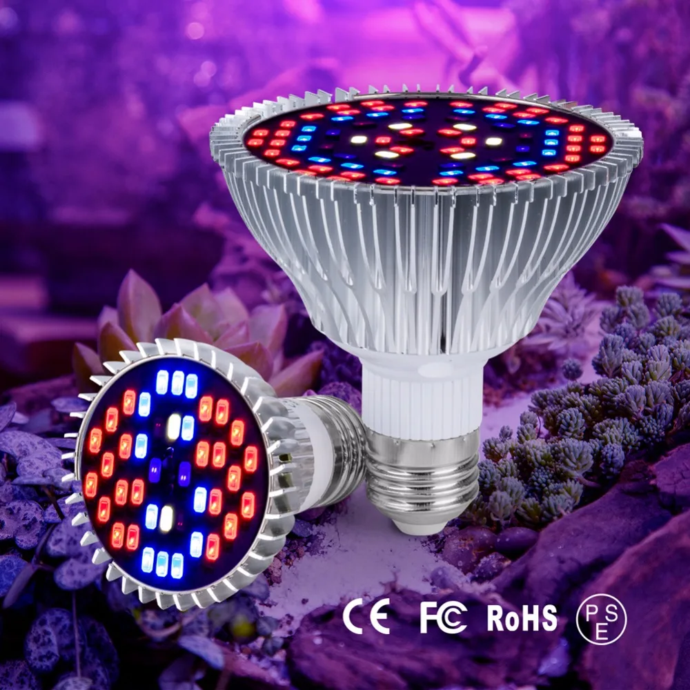 

Светодиодсветильник лампа полного спектра для выращивания растений, E27, 85-265 в, 40-120 светодиодов, 220 В
