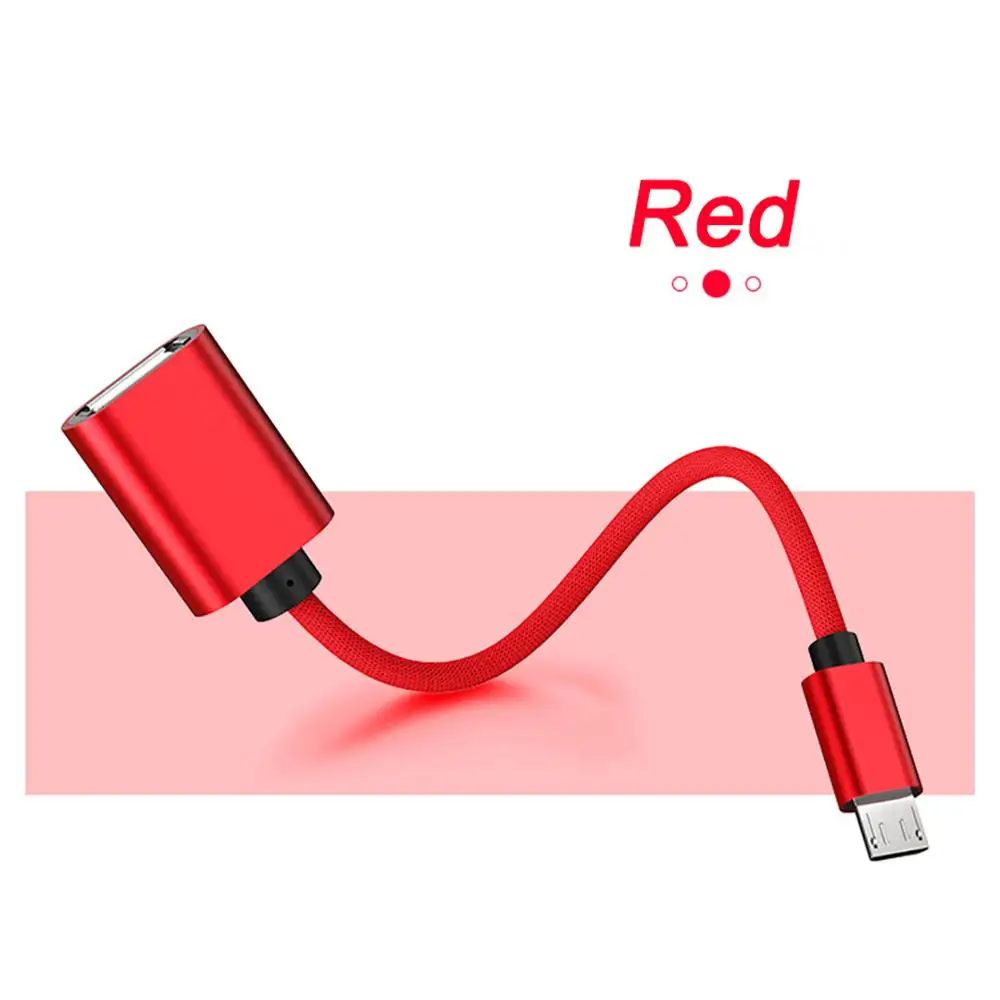 Красный OTG кабель для Android Micro USB передачи данных с OTG разъем питания для Xiaomi htc samsung Tablet USB адаптер «Папа-мама» - Цвет: Красный