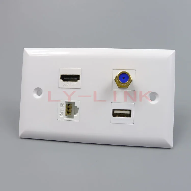 Настенная пластина 120 типа hdmi usb RJ45 F TV с гнездом на гнездо 114X70 мм|wall plate hdmi|wall platehdmi