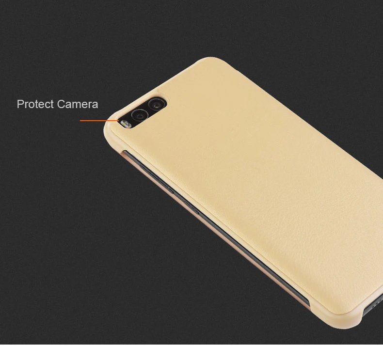 CAPSSICUM mi 6 кожаный чехол для Xiaomi mi 6 полупрозрачный флип-чехол с окошком для просмотра с функцией автоматического сна и пробуждения Жесткий противоударный