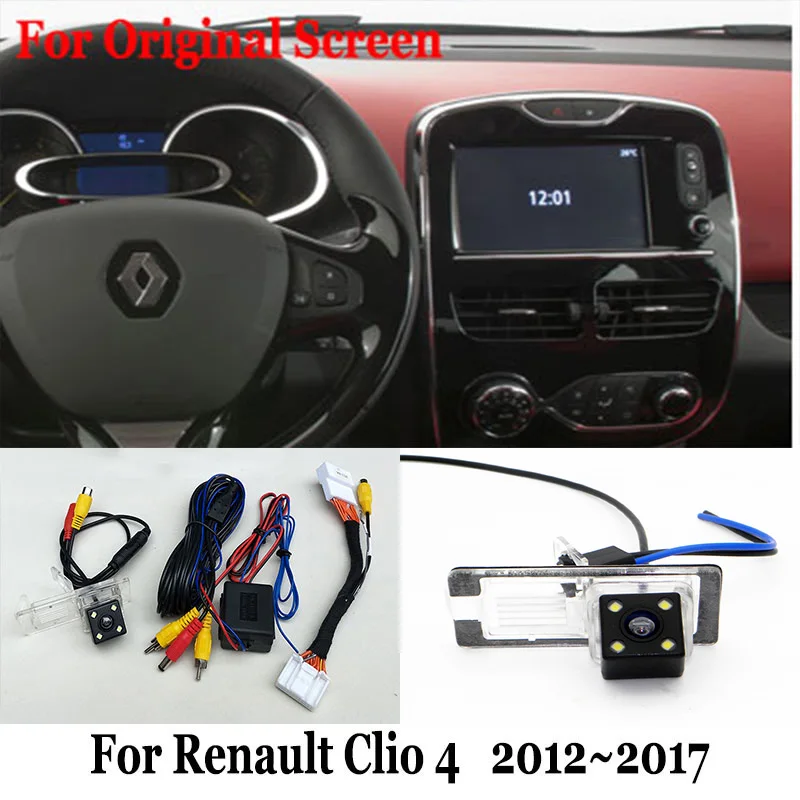 Автомобильная камера с 24-контактным адаптером для Renault Clio 4 IV 2012~ /OEM монитор совместимая камера заднего вида/HD