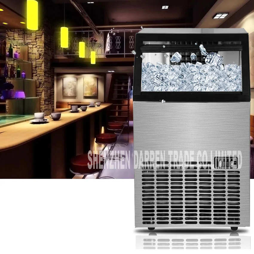 

1pc New Arrival 220V-240v / 50HZ 68KG commercial ice machine Intelligent adjustment ice tea shop Square ice maker