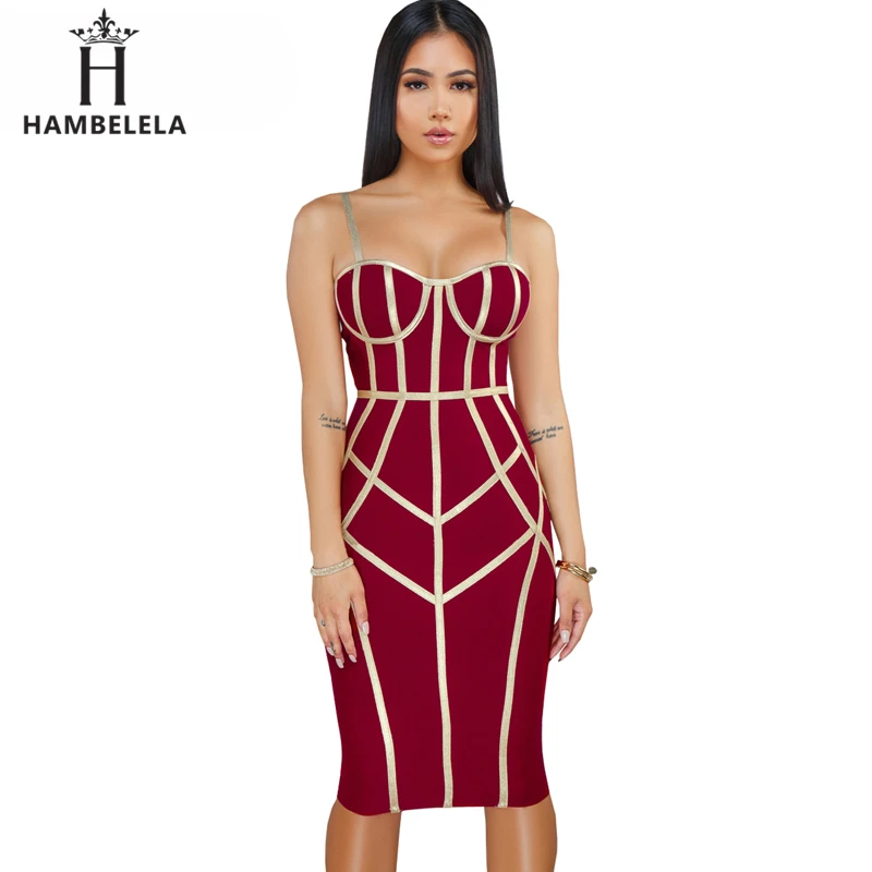 Женское платье-миди в полоску HAMBELELA летнее облегающее платье-карандаш до колена