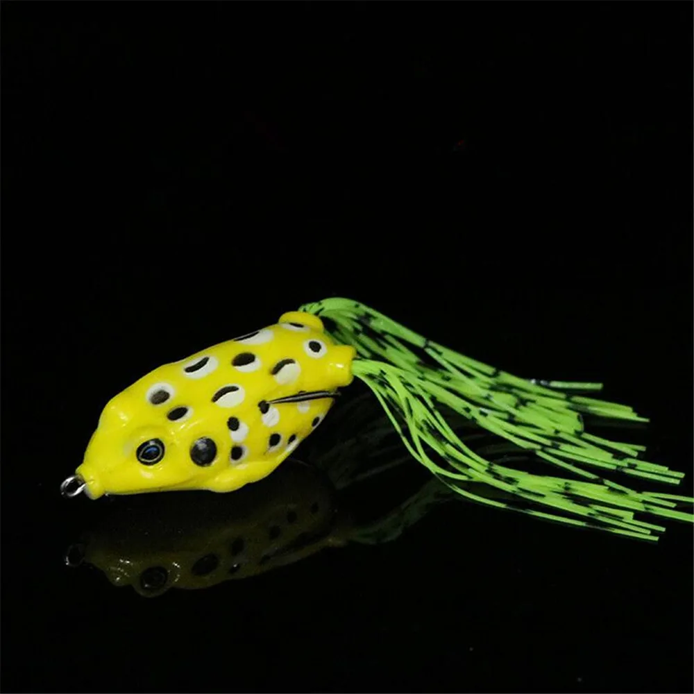 1PCS Artificial Soft Tubular Bait Plastic Fishing Bait Frog Treble Hooks Topwater 6 cm/15g High Carbon Steel Double Hook Fishing