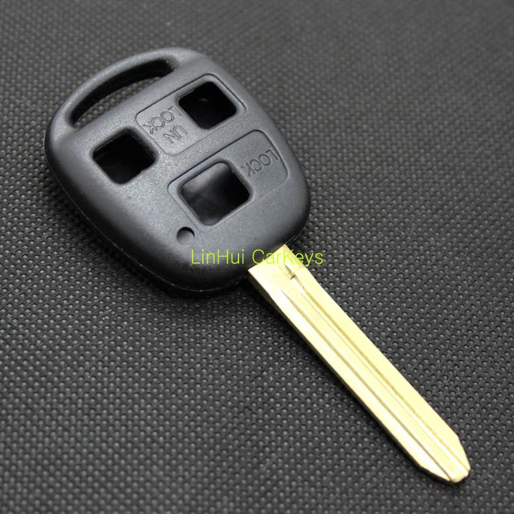 

PINECONE for TOYOTA 3 Buttons Uncut Brass Blade Blank Straight ABS Key Shell 1PC WHOLESALE
