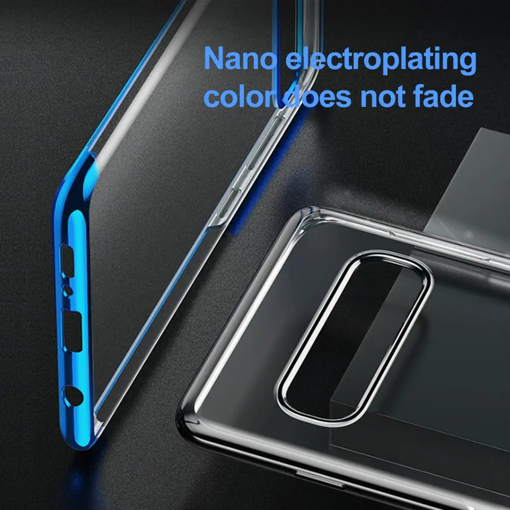 Ультратонкий чехол Baseus для телефона Samsung S10 Plus прозрачный силиконовый + мягкая