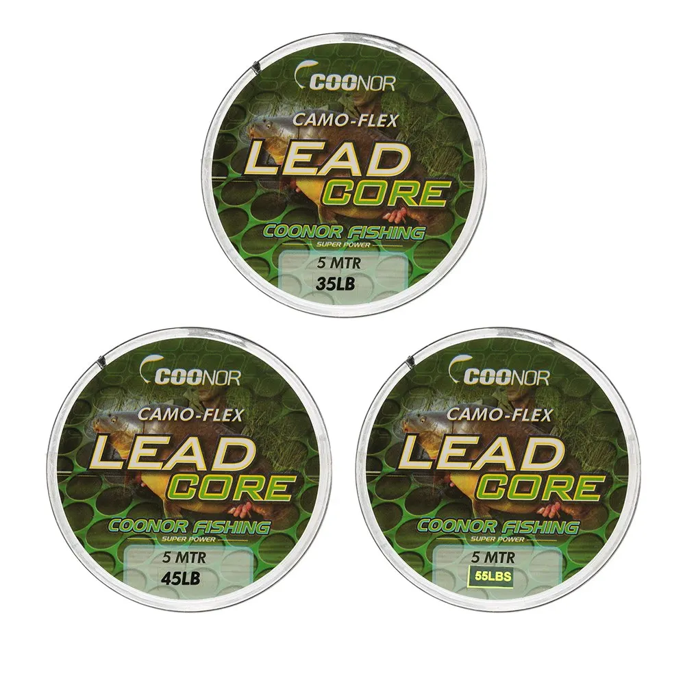 COONOR рыболовная леска 5 м 35lb / 45lb/55lb Leadcore камуфляжная для ловли карпа снасть с ядром