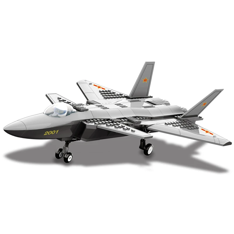 

290pcs Fighter Building Blocks Wange Bricks Creative Toys For Gifts Educational Building Block Plane J20