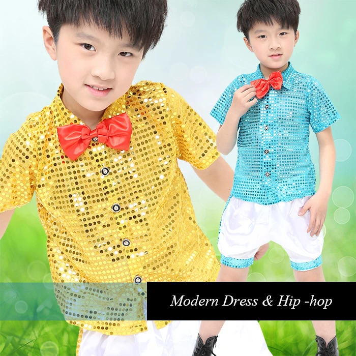 2017 Рубашка с короткими рукавами танцевальные костюмы для Обувь мальчиков