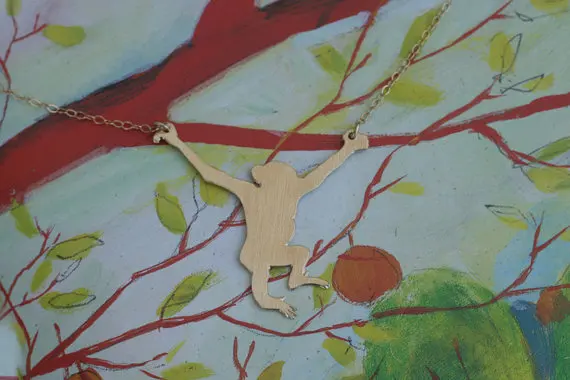 Модная индивидуализированная подвеска в виде искусственной шимпанзе золотого и