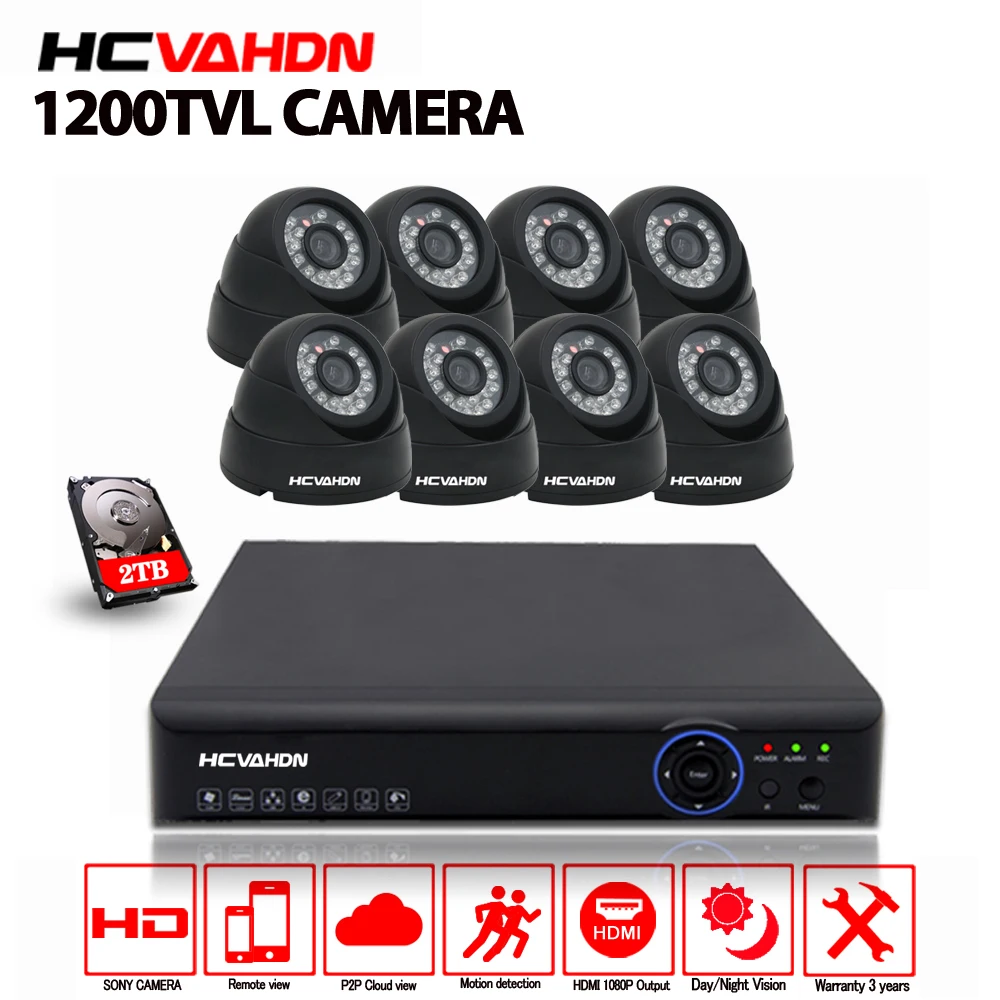 Камера видеонаблюдения HCVAHDN HD купольная камера безопасности 8 шт. 1200TVL