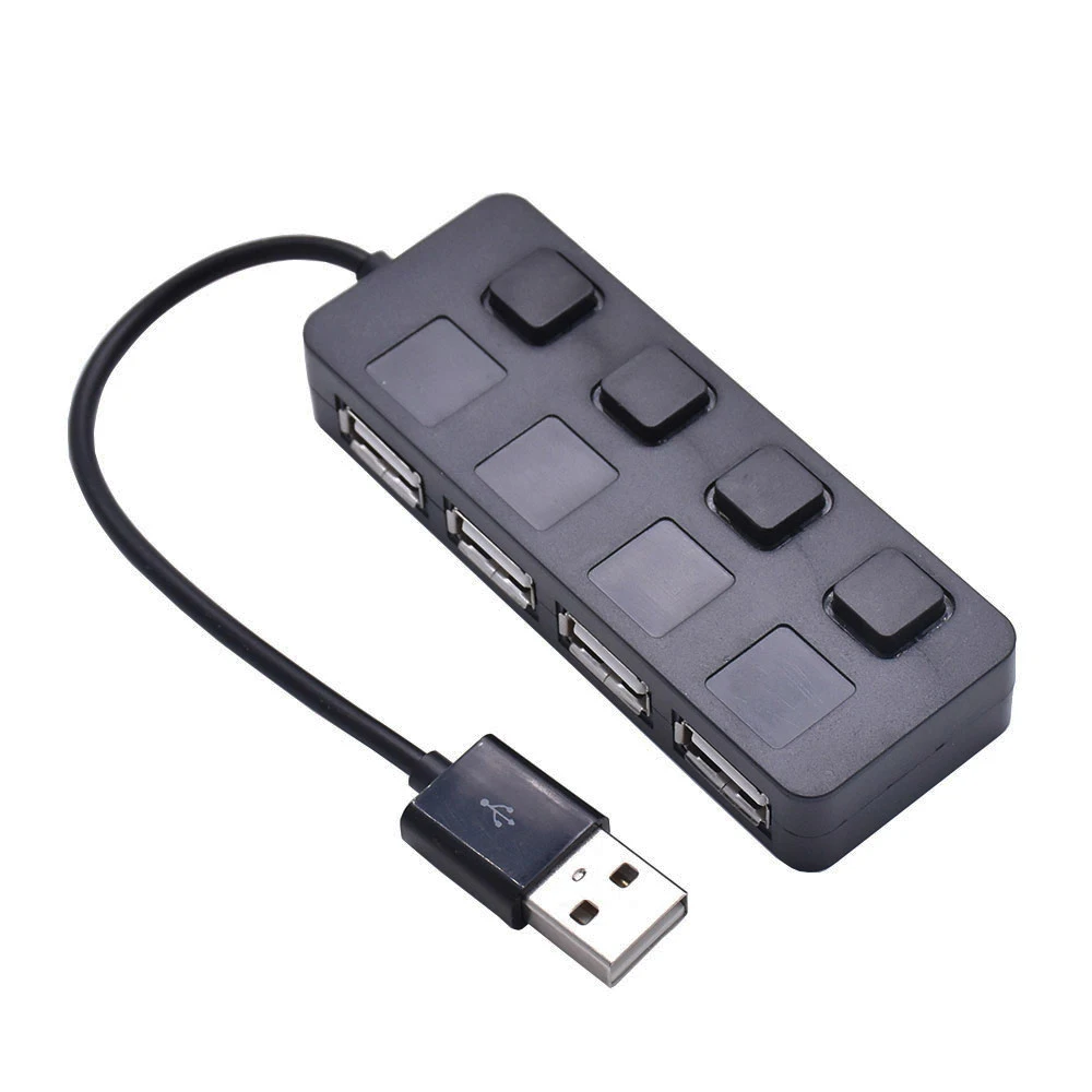 Портативный разветвитель TWOBRO 4 порта 2 0 дюйма с выключателем USB 0|USB-хабы| |