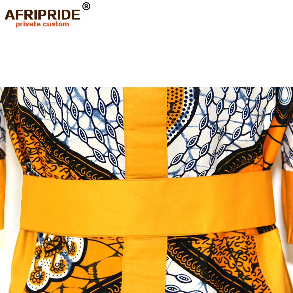Африканское весеннее женское платье AFRIPRIDE портное с рукавами фонариками до пола