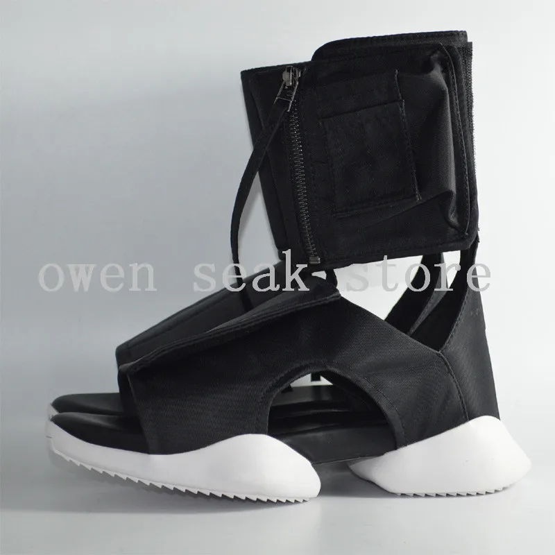 Женские сандалии Owen Seak черные римские с высоким берцем|sandals black|summer women sandalsgladiator