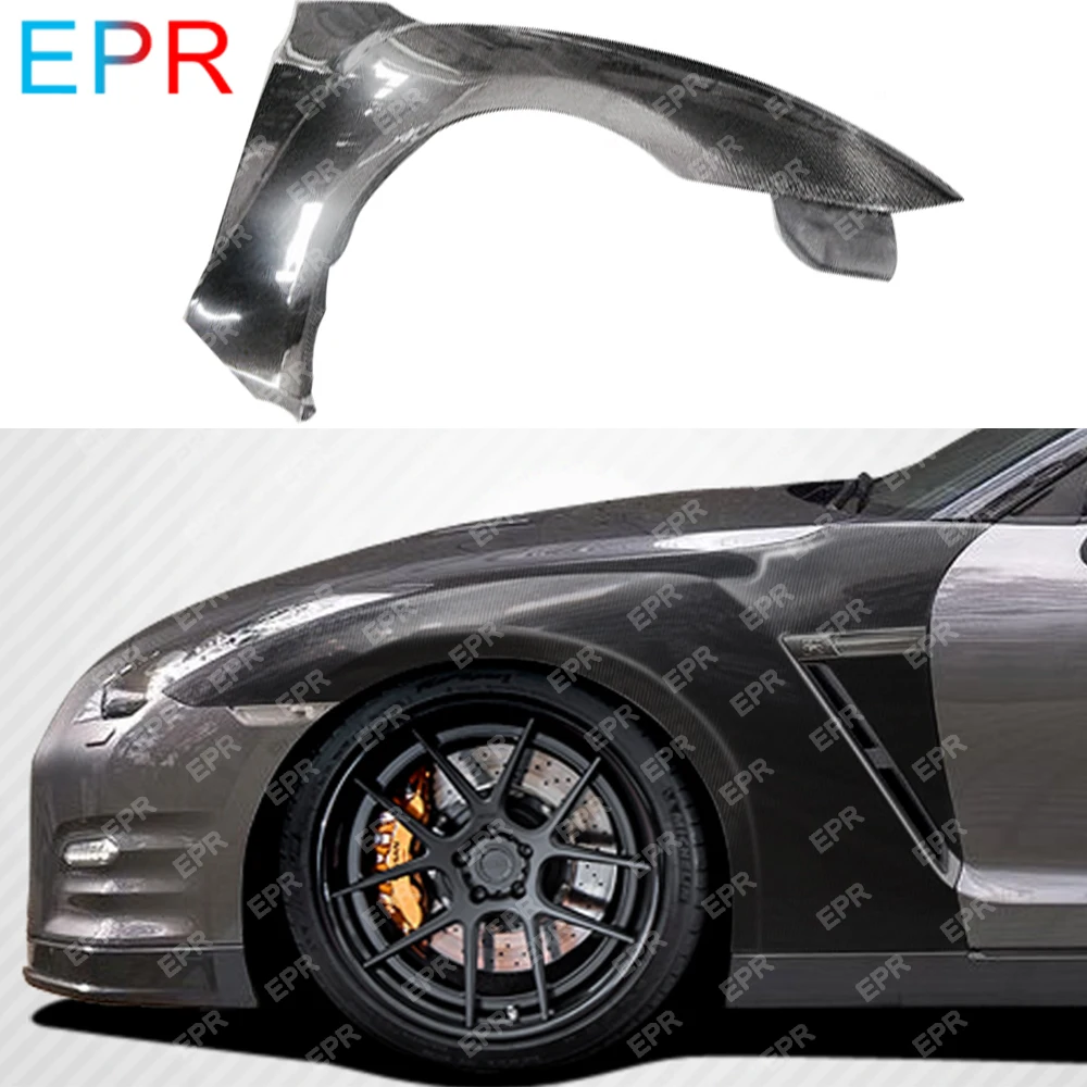 Для Nissan GTR R35 OEM из углеродного волокна переднее крыло(с Fender отверстия) обвес тюнинг части для R35 GTR крыло