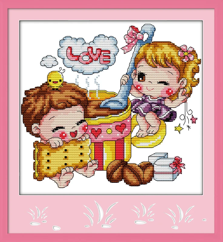 

Spicy Love Soup cross stitch set pattern DMC color count print 18ct 14ct 11ct embroidery kit DIY handmade needlework supplies