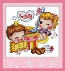 Набор для вышивки крестиком с изображением острых сердец, DMC, цветная печать, 18ct, 14ct, 11ct, товары для рукоделия