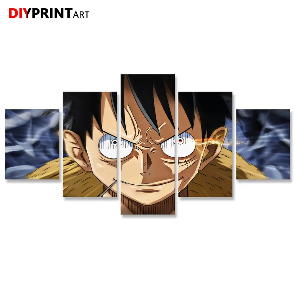 Одна деталь с принтом &quotМанки Д. 5 панелей настенных картин Luffy Haki на холсте