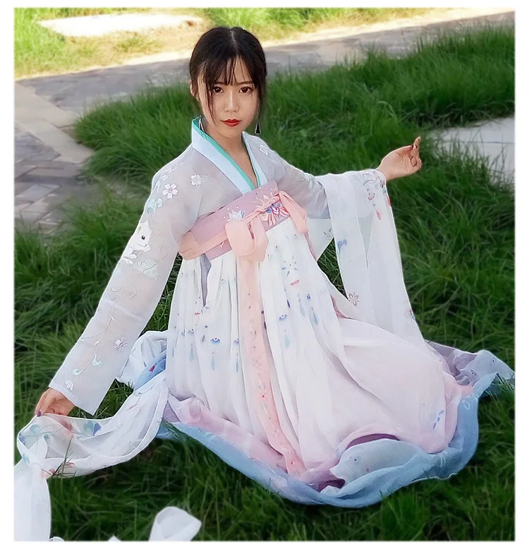Классический Hanfu Chinses традиционный танцевальный костюм для женщин Династия Тан Косплей Одежда для сцены Восточный фестиваль наряд DC1806