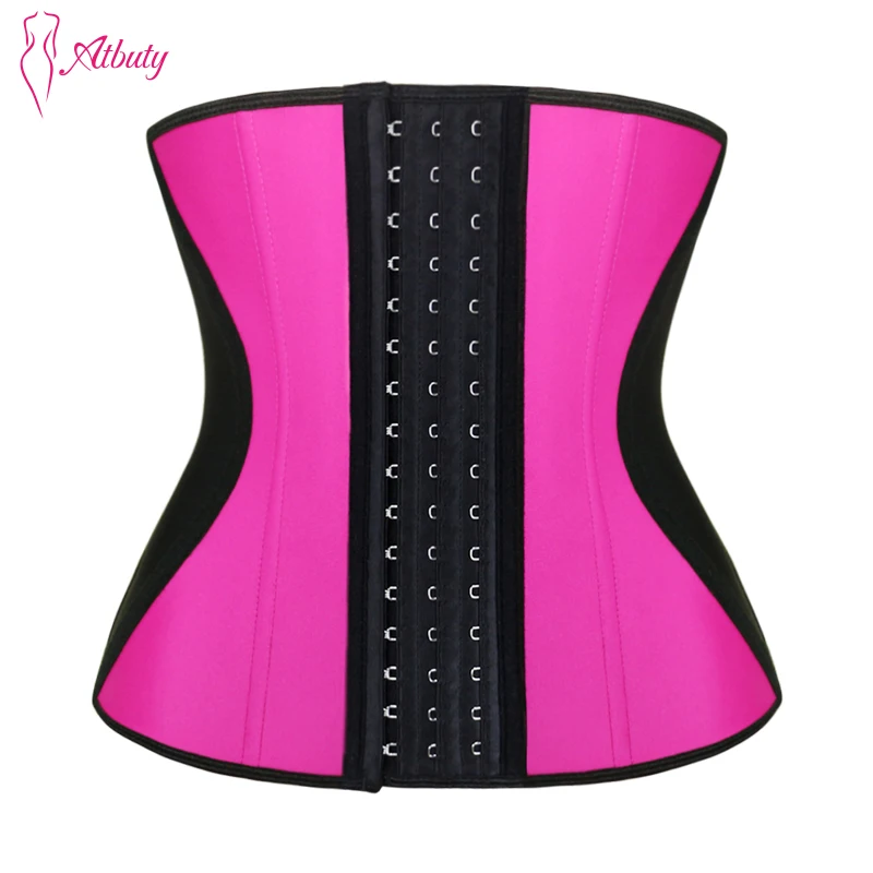 

Atbuty Waist Trainer Show Slim Latex 9 Steel Bones Waist Shapers