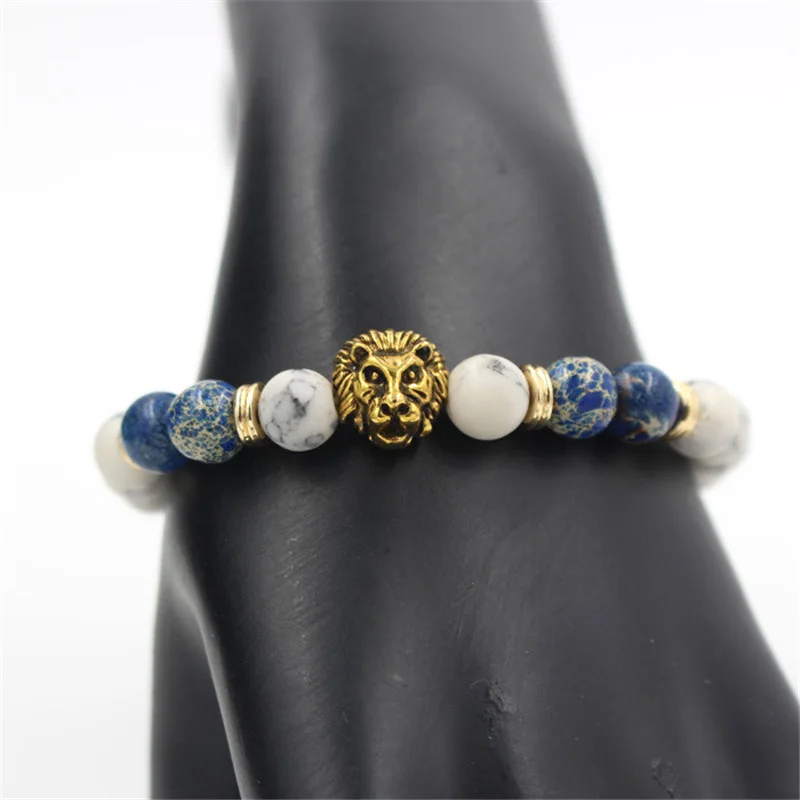 Прямая поставка 8 мм лабораторный белый каменный браслет Howlite с бусинами