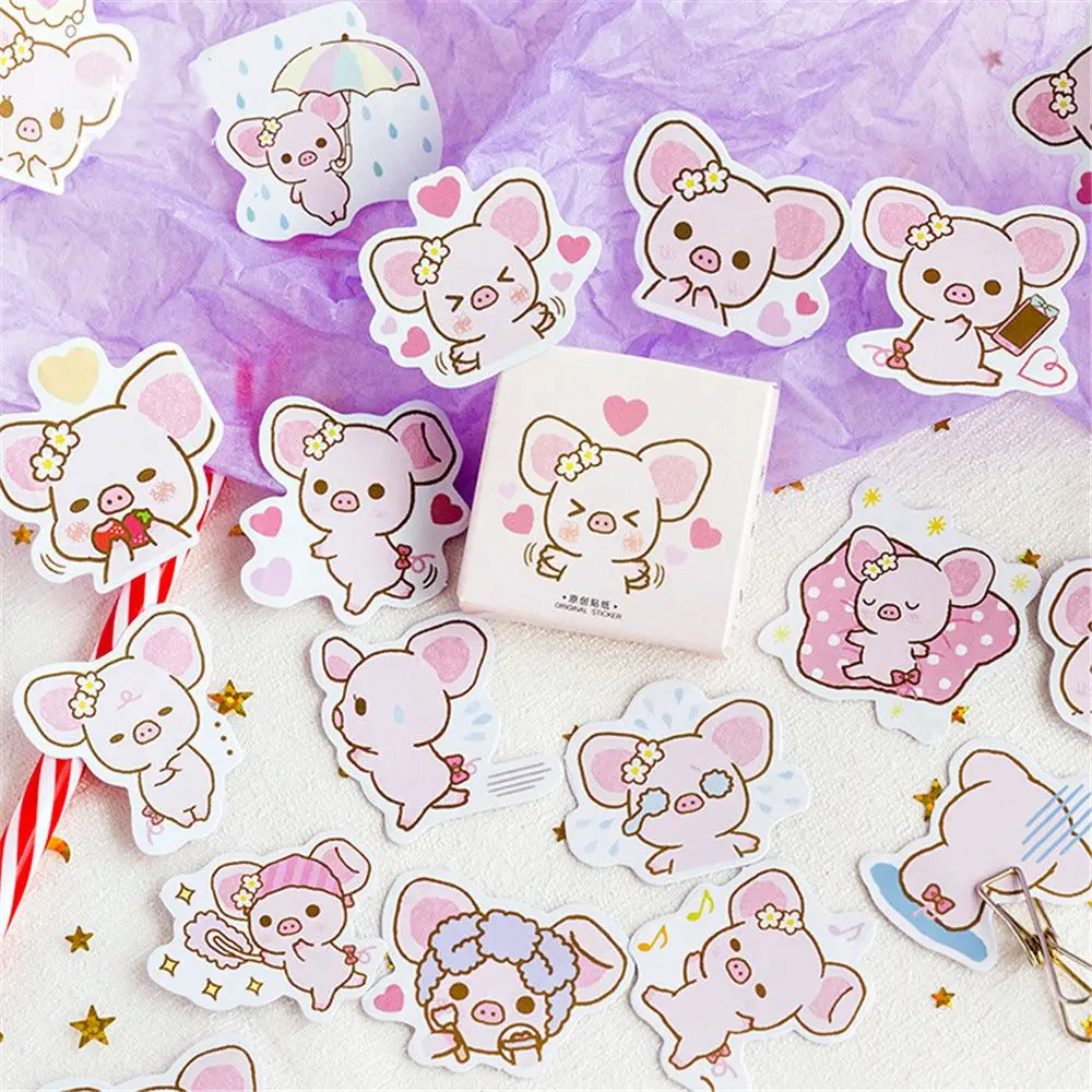 45 шт милые Мультяшные наклейки из бумаги васи каваи канцелярские Papeleria DIY
